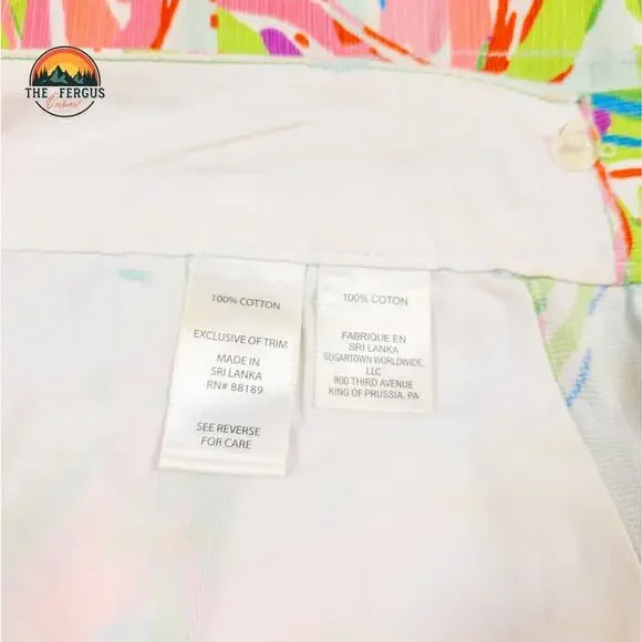 Lilly Pulitzer The Chipper Shorts 10” Floral Belted Pockets Cotton Womens Sz 2 - Picture 8 of 11